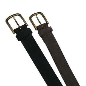 LUCKY BRAND Black or Brown Suede Leather Belt Men's Brass Buckle NWT